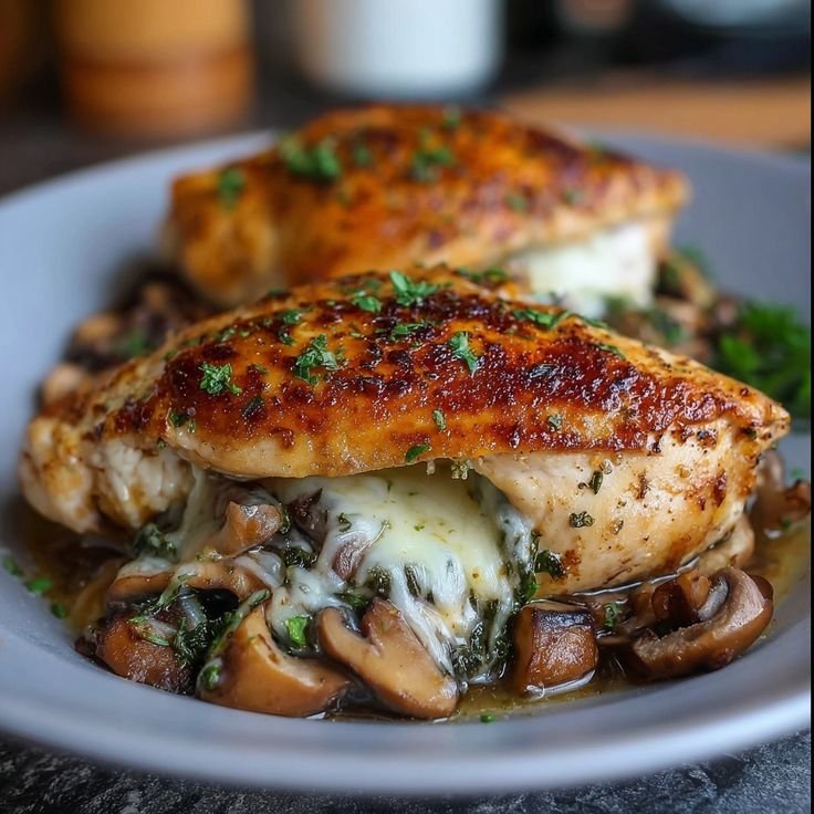 Mushroom Stuffed Chicken Breast