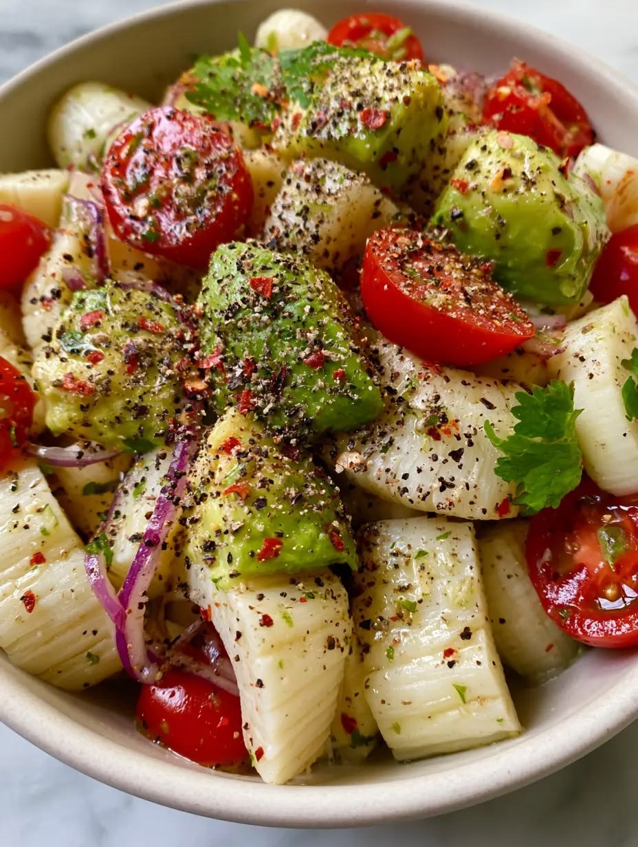 Hearts of Palm Salad with Creamy Avocado and Zesty Lime Vinaigrette