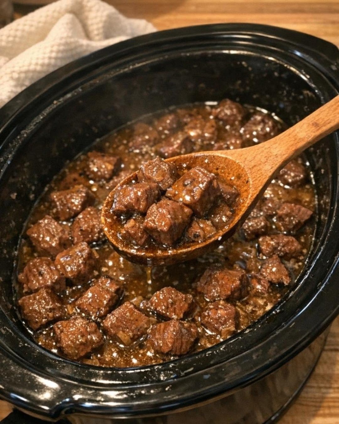 3-Ingredient Slow Cooker Weeknight Beef Tips