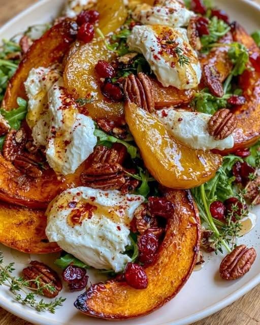 Roasted Pumpkin Wedges with Burrata