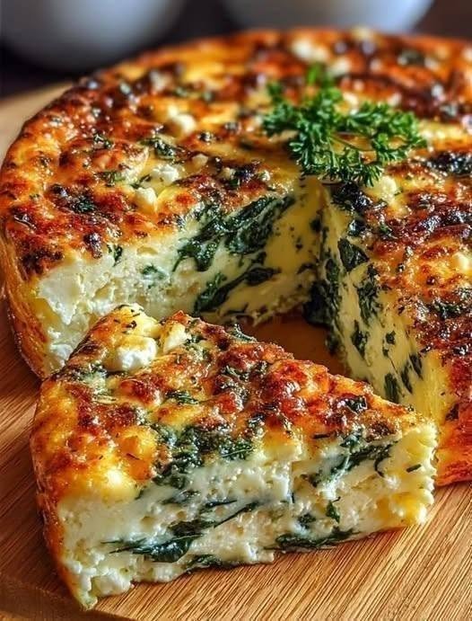 Cottage Cheese & Spinach Crustless Quiche There are mornings when I want a proper breakfast, but the thought of making a pie crust is enough to make me change my mind. That's exactly why I love this Cottage Cheese & Spinach Crustless Quiche. It's everything I want in a good quiche—creamy, cheesy, savory, packed with spinach, and wonderfully tender in the middle—but without the extra work of rolling, chilling, and baking a crust. I made this one on a quiet weekend morning when I had spinach in the refrigerator that needed to be used and a tub of cottage cheese sitting there waiting for inspiration. I wasn't expecting anything complicated. I just wanted something warm. Something easy. Something everyone could grab a slice of while the coffee was still brewing. And somehow, that simple breakfast turned into one of those recipes that everyone kept talking about. The cottage cheese gives the eggs a wonderfully creamy texture, while the spinach adds color and a mild earthy flavor. A little shredded cheese on top melts into a golden, savory layer that makes the whole thing feel much more special than the effort involved. I've also found that this is the kind of recipe that makes busy mornings easier. Bake it once, keep the leftovers in the refrigerator, and you have breakfast ready to go for several days. And because there's no crust, it's incredibly forgiving. No rolling pin. No pastry dough. No worrying about whether the bottom crust cooked properly. Just mix, bake, rest, slice, and enjoy. ❤️ Why You'll Love This Crustless Quiche No pie crust required Creamy cottage cheese adds a lovely texture Packed with spinach Cheesy and savory Easy to prepare Great for breakfast or brunch Delicious served warm or at room temperature Excellent for meal prep Easy to customize with your favorite vegetables and cheese Works beautifully for a light lunch or dinner The basic combination of eggs, cottage cheese, spinach, and cheese is also wonderfully flexible. Crustless spinach quiches commonly bake until the center is set and are especially good served warm or at room temperature. 🛒 Ingredients For the Quiche 6 large eggs 1 cup full-fat cottage cheese 2 cups fresh spinach, roughly chopped 1 cup shredded cheddar cheese, divided ½ small yellow onion, finely diced 2 cloves garlic, minced 1 tablespoon olive oil ½ teaspoon salt ½ teaspoon black pepper ¼ teaspoon garlic powder Pinch of ground nutmeg, optional Butter or olive oil, for greasing the baking dish You can use frozen spinach instead of fresh, but make sure it is completely thawed and squeezed very dry before adding it. 👩🍳 How to Make Cottage Cheese & Spinach Crustless Quiche Step 1: Preheat the Oven Preheat your oven to 375°F (190°C). Generously grease a 9-inch pie dish or similar baking dish with butter or olive oil. Don't be shy with the greasing. Crustless quiche has a tendency to cling to the sides of a dish, and a well-greased pan makes serving much easier. 🥬 Step 2: Cook the Spinach Heat the olive oil in a skillet over medium heat. Add the diced onion and cook for about 3–4 minutes, stirring occasionally, until softened. Add the minced garlic and cook for another 30 seconds, just until fragrant. Add the chopped spinach. Cook for about 2–3 minutes, stirring, until the spinach has wilted. Remove the skillet from the heat. Now comes an important step: Let the spinach cool slightly and drain it very well. Spinach releases a surprising amount of water while cooking. If that liquid goes straight into the egg mixture, the finished quiche can become watery and loose. Press the spinach against a fine-mesh strainer or squeeze it in a clean kitchen towel until you've removed as much excess moisture as possible. This one little step makes a huge difference. 🥚 Step 3: Whisk the Eggs Crack the eggs into a large mixing bowl. Whisk until the eggs are completely combined and slightly frothy. You don't need to beat them aggressively. Just make sure there are no large streaks of egg white remaining. 🧀 Step 4: Add the Cottage Cheese Add the cottage cheese to the eggs. Stir until well combined. If you prefer a completely smooth texture, you can briefly blend the cottage cheese before adding it. Personally, I don't mind seeing tiny pieces of cottage cheese throughout the quiche. They become soft and creamy as everything bakes. 🌿 Step 5: Season the Mixture Add: Salt Black pepper Garlic powder Nutmeg, if using Stir well. Nutmeg may sound like a strange addition, but just a tiny pinch works beautifully with spinach and creamy egg dishes. Don't add too much. You want it to be subtle. 🥬 Step 6: Add the Spinach Mixture Once the spinach has cooled slightly and you've removed the excess moisture, add it to the egg mixture. Add about ¾ cup of the shredded cheddar, reserving the remaining cheese for the top. Stir gently until everything is evenly distributed. At this point, the mixture should smell wonderfully savory. 🥧 Step 7: Fill the Baking Dish Pour the mixture into the prepared pie dish. Use a spatula to spread everything evenly. Sprinkle the remaining cheddar cheese over the top. This creates that beautiful golden cheesy layer as the quiche bakes. 🔥 Step 8: Bake Place the quiche in the center of the preheated oven. Bake for approximately 35–40 minutes. Start checking around the 35-minute mark. The quiche is ready when: The edges are lightly golden. The top is set. The center no longer looks liquid. The middle has only a very slight jiggle. A knife inserted near the center comes out mostly clean. Egg-based quiches are generally considered done around 160°F (71°C) internally. Don't worry if the quiche puffs up while baking. That's completely normal. It will settle slightly as it cools. ⏰ Step 9: Let It Rest This is the part that's easy to skip because the kitchen smells amazing. Don't. Let the quiche rest for 10 minutes before slicing. The center continues to firm up as it cools, and waiting makes it much easier to cut clean, beautiful wedges. I know those ten minutes can feel very long when you're hungry. But it's worth it. 🔪 Step 10: Slice and Serve Cut the quiche into wedges. Serve warm with: Fresh fruit A simple green salad Sliced tomatoes Avocado Fresh herbs Roasted vegetables Crispy bacon or sausage Or just eat it exactly as it is. Sometimes simple is best. ✨ The Secret to a Perfect Crustless Quiche If I could give you only one piece of advice for this recipe, it would be this: Get the spinach as dry as possible. Fresh spinach contains plenty of water, and that moisture has to go somewhere. Cooking the spinach first helps release that water. Squeezing or pressing it dry removes even more. This gives your eggs a chance to set properly instead of fighting against a puddle of spinach water. If you're using frozen spinach, be especially thorough. Thaw it completely, then squeeze it firmly in a clean towel or several layers of paper towels. It should feel almost dry before it goes into the egg mixture. 🥚 Should You Blend the Cottage Cheese? You have two choices. For a Smooth Quiche Blend the cottage cheese briefly before adding it to the eggs. This creates a smoother, more traditional custard-like texture. For a Rustic Quiche Simply stir the cottage cheese directly into the eggs. You'll get tiny creamy pockets of cottage cheese throughout the quiche. Both are delicious. I usually choose the second option because I love the little creamy bites. 🧀 Best Cheese for Cottage Cheese Quiche Cheddar is my favorite for this recipe, but you have plenty of options. Try: Swiss cheese Gruyère Mozzarella Monterey Jack Pepper Jack Feta Parmesan Colby Jack For a more Mediterranean flavor, use feta and a little Parmesan. For a classic breakfast flavor, cheddar is hard to beat. 🥬 Fresh Spinach vs. Frozen Spinach Both work beautifully. Fresh Spinach Fresh spinach gives the quiche a lovely fresh flavor and vibrant color. Cook it until wilted, then drain thoroughly. Frozen Spinach Frozen spinach is incredibly convenient. Thaw it completely and squeeze out as much water as possible. In fact, frozen spinach can be a great option when you want to make this recipe quickly because it doesn't require as much chopping. 🧅 Easy Add-Ins This quiche is basically a blank canvas. Once you have the egg and cottage cheese base, you can customize it in so many ways. Try adding: Mushrooms Bell peppers Broccoli Green onions Roasted red peppers Sun-dried tomatoes Zucchini Asparagus Chopped tomatoes Fresh herbs Just remember that vegetables with lots of moisture should be cooked first. You don't want to add a pile of raw watery vegetables and then wonder why the quiche isn't setting. 🥓 Make It Heartier If you want to turn this into a more substantial breakfast or brunch, add some cooked: Bacon Crispy bacon adds a smoky, salty flavor. Sausage Breakfast sausage works especially well with spinach and cheddar. Ham Diced ham turns this into an easy ham-and-spinach quiche. Smoked Salmon For a slightly more elegant brunch version, add flaked smoked salmon with dill. 🌿 Flavor Variations Mediterranean Spinach Quiche Use feta instead of cheddar and add: Diced roasted red peppers Kalamata olives Oregano Fresh parsley Mushroom Spinach Quiche Sauté sliced mushrooms with the onion before adding the spinach. Bacon Cheddar Quiche Add crispy chopped bacon and use sharp cheddar. Garlic Herb Quiche Add extra garlic, parsley, dill, and chives. Spicy Spinach Quiche Add red pepper flakes or a little diced jalapeño. Tomato Basil Quiche Add chopped sun-dried tomatoes and fresh basil. ☕ What to Serve With It This quiche works beautifully at breakfast, brunch, lunch, or dinner. For breakfast, serve it with: Fresh fruit Bacon Sausage Avocado Roasted potatoes Coffee For brunch: Fresh berries Green salad Fruit salad Toast Mimosas For lunch or dinner: Mixed green salad Roasted vegetables Tomato cucumber salad Steamed broccoli Soup I especially love serving a warm slice with a simple green salad. The freshness of the salad balances the creamy quiche perfectly. 🥗 Make It a Meal-Prep Breakfast This recipe is fantastic for meal prep. Bake the quiche on Sunday, let it cool, and refrigerate it. Then simply slice and reheat individual portions during the week. It saves so much time on busy mornings. Instead of standing in the kitchen wondering what to make for breakfast, you can open the refrigerator and already have something homemade waiting for you. That's my kind of breakfast. 🧊 How to Store Leftover Quiche Allow the quiche to cool before refrigerating. Cover the dish tightly or transfer individual slices to an airtight container. Refrigerate for up to 3–4 days. When you're ready to eat, reheat until hot. For the best texture, I prefer reheating slices in the oven or air fryer rather than the microwave. 🔥 How to Reheat Crustless Quiche Oven Place a slice in a baking dish and warm at 325°F (165°C) until heated through. This gives you the best texture. Air Fryer Heat a slice at around 325°F (165°C) until warm. Keep an eye on it so the edges don't become too dry. Microwave Place a slice on a microwave-safe plate. Heat in short intervals until warm. This is the quickest option, although the texture can become slightly firmer. ❄️ Can You Freeze Cottage Cheese & Spinach Quiche? Yes. Allow the baked quiche to cool completely. Cut it into individual portions and wrap each slice tightly. Place the wrapped slices in a freezer-safe container or bag. Freeze for up to 2–3 months for best quality. Thaw overnight in the refrigerator and reheat in the oven or air fryer. For meal prep, I actually love freezing individual slices because I can pull out exactly what I need. 🥚 Can You Make Mini Quiches? Absolutely. Pour the mixture into a generously greased muffin tin, filling each cup about three-quarters full. Bake at 375°F (190°C) for approximately 18–22 minutes, or until the centers are set. Mini versions are perfect for: Grab-and-go breakfasts Lunch boxes Brunch buffets Meal prep Portion-controlled snacks They also cool much faster than a full-size quiche. ❓ Frequently Asked Questions Is cottage cheese good in quiche? Absolutely. Cottage cheese adds creaminess and gives the egg mixture a soft, rich texture. It also pairs especially well with spinach and shredded cheese. Does cottage cheese make the quiche watery? It can contribute moisture, but the bigger concern is usually spinach. Thoroughly cooking and draining the spinach helps prevent excess liquid from collecting in the finished quiche. Why is my crustless quiche watery? The most common culprit is excess moisture from vegetables, especially spinach. Cook the spinach first and squeeze it very dry before mixing it with the eggs. Can I use frozen spinach? Yes. Thaw it completely and squeeze out as much water as possible before adding it. Do I need to cook fresh spinach first? I strongly recommend it. Cooking helps release excess water and makes it easier to remove that moisture before the spinach goes into the quiche. Can I use low-fat cottage cheese? Yes. Full-fat cottage cheese gives the richest texture, but low-fat cottage cheese can be used if that's what you have. Can I blend the cottage cheese? Yes. Blending it creates a smoother custard. Leaving it unblended gives the quiche a slightly more rustic texture. Can I make this without cheese? Yes. The quiche will still work without the shredded cheese, although the flavor and texture will be different. Can I use feta instead of cheddar? Absolutely. Feta gives the quiche a salty, tangy Mediterranean-style flavor. Can I add meat? Yes. Cooked bacon, sausage, ham, chicken, or smoked salmon can all work beautifully. Can I make this ahead? Yes. You can bake the entire quiche ahead of time and refrigerate it for several days. It's also excellent for meal prep. Can I eat it cold? Yes. It can be served warm, at room temperature, or chilled. Many people enjoy crustless quiche cold as a quick breakfast or lunch. Why does my quiche puff up and then collapse? That's completely normal. Eggs expand as they heat and naturally settle as the quiche cools. How do I know when it's done? The center should be set with only a slight jiggle, the top should be lightly golden, and a knife inserted near the center should come out mostly clean. 📝 Recipe at a Glance Recipe: Cottage Cheese & Spinach Crustless Quiche Prep Time: 15 minutes Cook Time: 35–40 minutes Resting Time: 10 minutes Total Time: About 1 hour Servings: 6 Course: Breakfast, Brunch, Lunch, or Dinner Cuisine: American-Inspired Ingredients 6 large eggs 1 cup full-fat cottage cheese 2 cups fresh spinach, chopped 1 cup shredded cheddar cheese ½ small yellow onion, diced 2 cloves garlic, minced 1 tablespoon olive oil ½ teaspoon salt ½ teaspoon black pepper ¼ teaspoon garlic powder Pinch of nutmeg, optional Butter or olive oil for greasing Instructions Preheat oven to 375°F (190°C). Grease a 9-inch pie dish. Sauté onion in olive oil for 3–4 minutes. Add garlic and cook for 30 seconds. Add spinach and cook until wilted. Drain and squeeze the spinach very thoroughly. Whisk the eggs in a large bowl. Stir in the cottage cheese. Add seasonings and cooled spinach mixture. Stir in ¾ cup of the shredded cheddar. Pour into the prepared dish. Sprinkle remaining cheddar over the top. Bake for 35–40 minutes, until set and lightly golden. Rest for 10 minutes. Slice and serve warm. ❤️ The Kind of Recipe You Make Again and Again I think the best recipes aren't always the ones with the longest ingredient lists. Sometimes they're the recipes that quietly become part of your routine. This Cottage Cheese & Spinach Crustless Quiche is one of those recipes. It's the breakfast I can imagine making on a lazy Saturday morning, the brunch dish I'd put on the table when family comes over, and the make-ahead meal I'd keep in the refrigerator during a busy week. There's something comforting about opening the fridge and seeing a homemade quiche waiting for you. No crust to fuss with. No complicated preparation. Just creamy eggs, cottage cheese, tender spinach, and melted cheese baked together until golden and delicious. And that first warm slice? Soft in the middle. Cheesy around the edges. Savory, comforting, and satisfying. It's proof that simple ingredients can make a genuinely wonderful meal. So if you have some spinach that needs using and a container of cottage cheese in the refrigerator, give this one a try. You might just find yourself making it every week. Simple food. Cozy mornings. One very good quiche.