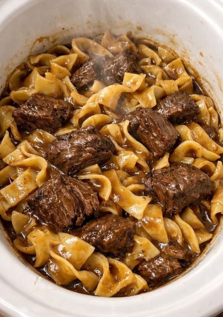 Slow Cooker Poor Man’s Beef and Noodles
