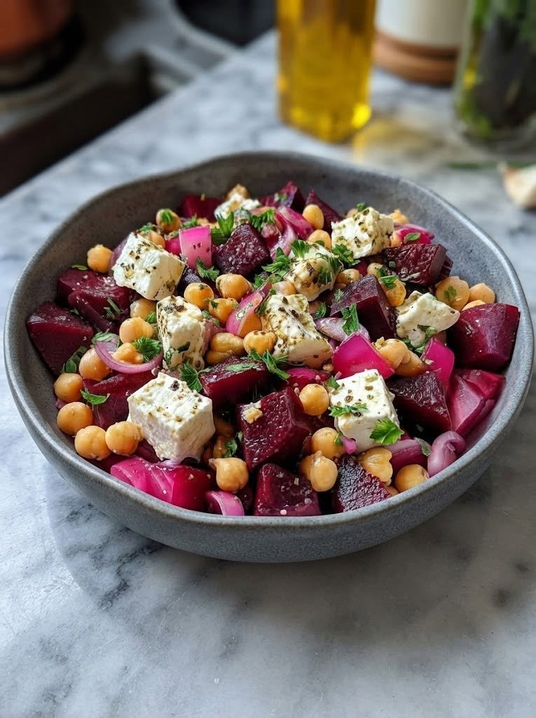 Keto Beet & Feta Salad There are days when I want a salad that actually feels exciting. Not just a pile of lettuce with dressing on top. I want something colorful, creamy, tangy, a little salty, and full of different textures in every bite. That's exactly what I love about this Keto Beet & Feta Salad. The first time I made it, I wasn't planning anything fancy. I had a couple of cooked beets in the refrigerator, some feta cheese, and a handful of fresh greens. I started putting everything together, added a simple lemon dressing, and suddenly I had one of those salads that looked far more impressive than the amount of effort that went into it. I made it for my family one weekend, and everyone kept reaching for "just a little more." The sweet, earthy beets pair beautifully with salty feta, crisp greens, creamy avocado, and crunchy nuts. Then the bright lemon dressing pulls everything together. It's fresh without being boring. Colorful without being complicated. And the best part is that you can serve it as a light lunch, a side dish, or alongside grilled chicken, salmon, steak, or just about any other protein you love. If you've been looking for a salad that doesn't feel like an afterthought, this one deserves a spot on your table. ❤️ Why You'll Love This Keto Beet & Feta Salad Fresh, colorful, and full of flavor Sweet earthy beets paired with salty feta Creamy avocado adds richness Crunchy nuts give the salad texture Bright lemon dressing balances everything Easy to prepare ahead Perfect for lunch or dinner Beautiful enough for a dinner party Naturally gluten-free Easy to customize And honestly, look at that color. A bowl this pretty automatically makes dinner feel a little more special. 🛒 Ingredients For the Salad 3 medium cooked beets, peeled and sliced or cut into wedges 5 cups mixed salad greens ¾ cup crumbled feta cheese 1 ripe avocado, diced ¼ small red onion, very thinly sliced ⅓ cup walnuts or pecans, roughly chopped 2 tablespoons fresh parsley, chopped 1 tablespoon fresh mint, chopped, optional For the Lemon Dressing 3 tablespoons extra-virgin olive oil 2 tablespoons fresh lemon juice 1 teaspoon lemon zest 1 teaspoon Dijon mustard 1 small garlic clove, finely minced ½ teaspoon salt ¼ teaspoon freshly ground black pepper The ingredients are simple, but the combination is anything but boring. 🥗 How to Make Keto Beet & Feta Salad Step 1: Prepare the Beets If you're using pre-cooked beets, simply peel them if necessary and cut them into wedges or bite-sized pieces. If you're starting with raw beets, you have a few options. Oven-Roasted Beets Wrap whole beets loosely in foil and roast at 400°F (200°C) until completely tender when pierced with a knife. Depending on their size, this can take roughly 45–60 minutes. Let them cool before peeling. Boiled Beets Place the whole beets in a pot of water. Bring to a boil and simmer until tender. Drain, cool, and peel. Steamed Beets Steam the beets until fork-tender, then cool and peel. If you want the easiest weeknight version, pre-cooked vacuum-packed beets can save a lot of time. 🧻 Step 2: Dry the Beets This little step makes a difference. After cutting the beets, gently pat them with paper towels. You don't want excess beet juice watering down your salad dressing. Don't worry if your hands turn pink. That's part of the beet experience. 🥬 Step 3: Prepare the Greens Place the mixed greens in a large serving bowl. Make sure they're washed and thoroughly dried. If the greens are wet, the dressing won't cling properly and the salad can become watery. I like using a combination of baby spinach, arugula, romaine, and spring mix, but you can use whatever greens you enjoy. 🧅 Step 4: Add the Vegetables Add the sliced red onion and diced avocado to the greens. Then arrange the beet wedges over the top. You can toss everything together, but I actually prefer arranging the ingredients in sections. It makes the salad look beautiful before you serve it. 🧀 Step 5: Add the Feta Sprinkle the crumbled feta generously over the salad. Don't be shy with it. The salty, tangy feta is one of the things that makes the sweet beets taste so good. If you love feta, you can absolutely add a little extra. 🌰 Step 6: Add the Nuts Scatter the chopped walnuts or pecans over the salad. For even more flavor, toast them first. Simply place them in a dry skillet over medium-low heat for a few minutes, stirring frequently. As soon as they become fragrant, remove them from the heat. Let them cool before adding them to the salad. Watch them carefully because nuts can go from perfectly toasted to burnt surprisingly quickly. 🍋 Step 7: Make the Lemon Dressing Add the olive oil, lemon juice, lemon zest, Dijon mustard, garlic, salt, and pepper to a small jar or bowl. Whisk vigorously until the dressing is emulsified. Taste it. If you want it brighter, add another squeeze of lemon. If you want it slightly sharper, add another little bit of Dijon. If you prefer a softer dressing, add another teaspoon of olive oil. This is one of those recipes where tasting as you go really pays off. 🥗 Step 8: Dress the Salad Drizzle the dressing over the salad just before serving. Don't pour all of it on immediately. Start with about half, toss gently, and add more if needed. You want every leaf lightly coated without drowning the salad. Finish with fresh parsley and mint if you're using them. Serve immediately. ✨ The Secret to a Great Beet Salad The biggest secret is balance. Beets are naturally sweet and earthy. Feta is salty and tangy. Lemon is bright and acidic. Avocado is rich and creamy. Walnuts add crunch. Greens add freshness. Every ingredient has a job. That's what makes this salad so satisfying. 🧀 What Kind of Feta Is Best? You can use almost any feta you enjoy. Block Feta This is my favorite because it tends to be creamy and flavorful. Crumbled Feta Convenient and perfect when you want to assemble the salad quickly. Sheep's Milk Feta Often has a richer, more pronounced flavor. Goat Cheese Not technically feta, but a delicious substitute if you want something softer and creamier. 🥑 Easy Salad Variations One of the best things about this recipe is how easily you can change it. Beet & Goat Cheese Salad Replace the feta with creamy goat cheese. Add a few toasted walnuts. Beet & Avocado Salad Skip the nuts and add extra avocado for a softer, creamier salad. Spicy Beet Salad Add thinly sliced jalapeño and a pinch of red pepper flakes to the dressing. Mediterranean Beet Salad Add: Kalamata olives Cucumber Fresh dill Parsley A little oregano Creamy Beet Salad Add a spoonful of Greek yogurt to the dressing for a creamy variation. Orange Beet Salad If you're not following a strict keto approach, a few orange segments pair beautifully with beets. For a stricter low-carb version, stick with lemon zest and avocado instead. 🍗 Turn It Into a Full Meal This salad is delicious by itself, but adding protein turns it into a satisfying meal. Try topping it with: Grilled chicken Lemon herb chicken Grilled salmon Baked salmon Shrimp Grilled steak Sliced roast beef Hard-boiled eggs Grilled halloumi My favorite combination is grilled chicken with this salad. The warm, savory chicken alongside the cool vegetables, creamy avocado, and tangy feta is fantastic. 🌿 Fresh Herbs That Work Beautifully Don't underestimate fresh herbs. They can completely change the character of the salad. Try: Parsley Mint Dill Basil Cilantro Fresh oregano Mint is especially wonderful with beets. Just a small amount gives the salad a fresh, almost cooling finish. 🌰 Nuts & Seeds You Can Use Walnuts are my first choice, but you can switch them up. Try: Pecans Almonds Macadamia nuts Pumpkin seeds Sunflower seeds Hemp hearts If you're watching carbohydrates closely, check the nutrition information for your chosen nuts and use a portion that fits your goals. 🥄 Dressing Variations The lemon dressing is simple, but you can take it in several directions. Balsamic Style Add a very small amount of balsamic vinegar. For strict keto, check the carbohydrate content because balsamic vinegar contains more naturally occurring sugar than lemon juice. Creamy Feta Dressing Blend some of the feta directly into the dressing. Garlic Herb Dressing Add extra garlic, parsley, and oregano. Dijon Lemon Dressing Increase the Dijon mustard for a stronger tangy flavor. Mint Lemon Dressing Add finely chopped fresh mint for a refreshing twist. 🥗 How to Keep the Salad Crisp If you're preparing this ahead of time, keep the components separate. Store: Greens in one container Beets separately Dressing separately Feta separately Nuts separately Avocado separately Combine everything just before serving. This keeps the greens crisp and prevents the beet juice from turning the entire salad pink. Although, if the whole salad turns pink? It still tastes delicious. 🧊 Storage Once dressed, this salad is best eaten immediately. If you're storing leftovers, keep the undressed ingredients refrigerated in airtight containers. The greens and beets can generally be prepared a day or two ahead. Cut the avocado shortly before serving because it can brown over time. The lemon dressing can be made several days ahead and stored in the refrigerator. Let it come closer to room temperature and shake or whisk it well before serving. 🥗 Perfect for Meal Prep This is one of those salads that works surprisingly well for meal prep if you assemble it strategically. Place the dressing at the bottom of a meal-prep container. Add the beets next. Then add sturdier ingredients such as onion and feta. Keep the greens toward the top. Add avocado and nuts shortly before eating. When you're ready for lunch, shake or pour everything into a bowl and toss. It's an easy way to have a colorful homemade lunch waiting in the refrigerator. 💜 How to Avoid Turning Everything Pink If you've ever worked with beets, you already know they have a talent for taking over everything. If you want the feta and avocado to stay their original colors, don't toss the beets into the salad until just before serving. You can also arrange the beets on top instead of mixing them throughout. That way, you get those beautiful jewel-like beet wedges without turning the entire bowl bright pink. Personally, I don't mind the pink. It makes the salad look fun. ❓ Frequently Asked Questions Is beet salad keto-friendly? Beets contain more carbohydrates than many leafy vegetables, so portion size matters when following a strict ketogenic diet. This recipe uses a moderate amount of beets and pairs them with lower-carbohydrate ingredients such as leafy greens, feta, avocado, olive oil, and nuts. Check the nutrition information for your specific ingredients if you're tracking carbohydrates closely. Are beets high in carbohydrates? Beets contain naturally occurring carbohydrates, so they aren't as low in carbohydrates as leafy greens or cucumber. That doesn't necessarily mean they can't fit into a lower-carb eating pattern; the appropriate portion depends on your individual carbohydrate target. Can I use pre-cooked beets? Absolutely. Pre-cooked beets are a wonderful shortcut and make this salad much faster to assemble. Can I use canned beets? Yes, although the flavor and texture can differ from freshly roasted or steamed beets. If using canned beets, drain them very well and pat them dry. Can I use golden beets? Definitely. Golden beets have a milder appearance and can be slightly less earthy tasting. They also won't stain the other ingredients as dramatically. Can I make this salad ahead of time? Yes. Prepare the components ahead of time, but keep the dressing separate until you're ready to eat. Can I add chicken? Absolutely. Grilled or roasted chicken turns this salad into a complete meal. What can I use instead of feta? Goat cheese, blue cheese, or another crumbly cheese can work well. For a dairy-free version, simply leave out the feta or use a suitable dairy-free alternative. Can I make the salad without avocado? Yes. Avocado adds creaminess, but the salad is still delicious without it. What nuts work best? Walnuts and pecans are my favorites, but almonds, macadamias, pumpkin seeds, and sunflower seeds are all good choices. Can I use a different dressing? Absolutely. A simple olive oil and lemon dressing is all you really need, but a creamy herb dressing or Dijon vinaigrette can also work. Why is my beet salad watery? The most common reasons are wet greens, excess liquid from the beets, or too much dressing. Dry your greens and beets thoroughly and dress the salad shortly before serving. Can I roast the beets ahead of time? Yes. Roasted beets can be refrigerated and used in salads throughout the week. 📝 Recipe at a Glance Recipe: Keto Beet & Feta Salad Prep Time: 15 minutes Cook Time: Varies if cooking raw beets Total Time: About 15 minutes with pre-cooked beets Servings: 4 Course: Salad / Side Dish Cuisine: Mediterranean-Inspired Ingredients For the Salad: 3 medium cooked beets 5 cups mixed greens ¾ cup feta cheese 1 avocado ¼ small red onion ⅓ cup walnuts or pecans 2 tablespoons parsley 1 tablespoon mint, optional For the Dressing: 3 tablespoons extra-virgin olive oil 2 tablespoons fresh lemon juice 1 teaspoon lemon zest 1 teaspoon Dijon mustard 1 garlic clove ½ teaspoon salt ¼ teaspoon black pepper 👩‍🍳 Quick Instructions Cook and cool the beets if starting with raw beets. Peel and cut them into wedges. Pat the beets dry. Add mixed greens to a large bowl. Add avocado and red onion. Arrange the beets over the greens. Sprinkle with feta and toasted nuts. Whisk together olive oil, lemon juice, lemon zest, Dijon, garlic, salt, and pepper. Drizzle the dressing over the salad. Garnish with fresh herbs. Toss gently and serve immediately. ❤️ A Salad Worth Craving I think salads get a bad reputation for being boring. But a salad like this proves they absolutely don't have to be. There's something about the combination of earthy beets, salty feta, creamy avocado, crunchy walnuts, and bright lemon dressing that makes every bite interesting. I love putting this on the table when I want something colorful and fresh, especially on a weekend when everyone is home and I don't feel like making a complicated meal. It also happens to be one of those recipes that looks beautiful enough for company but is simple enough to throw together for lunch. And the leftovers? If you keep the dressing separate, they make a fantastic next-day lunch. The colors alone make me happy. That deep ruby beet color against the greens, white feta, and creamy avocado is just gorgeous. But the flavor is what keeps me coming back. Sweet. Tangy. Salty. Creamy. Crunchy. Fresh. It's everything I want in a salad. So grab some beets, crumble over plenty of feta, make that lemon dressing, and don't forget the toasted walnuts. Because sometimes the easiest salads are the ones we end up craving the most. Colorful, fresh, satisfying, and full of Mediterranean-inspired flavor.