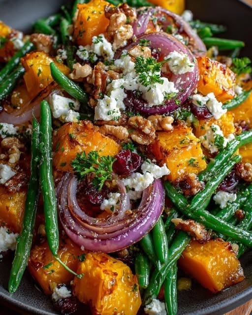 Roasted Butternut Squash & Green Bean Skillet