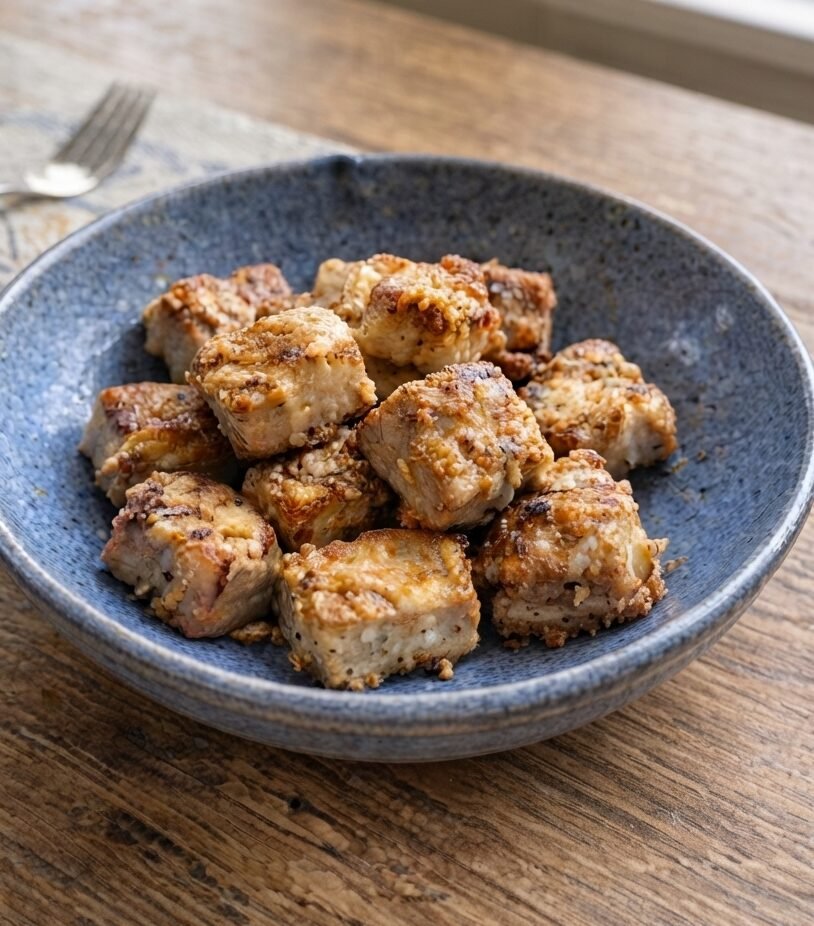 Low Carb Carnivore Crispy Parmesan Crusted Pork Bites