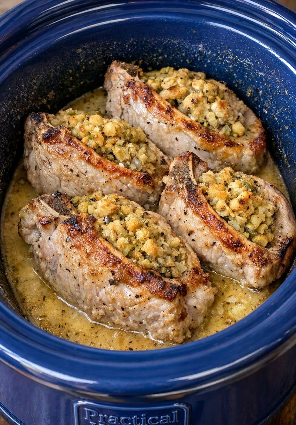 Slow Cooker Stuffed Pork Chops Recipe