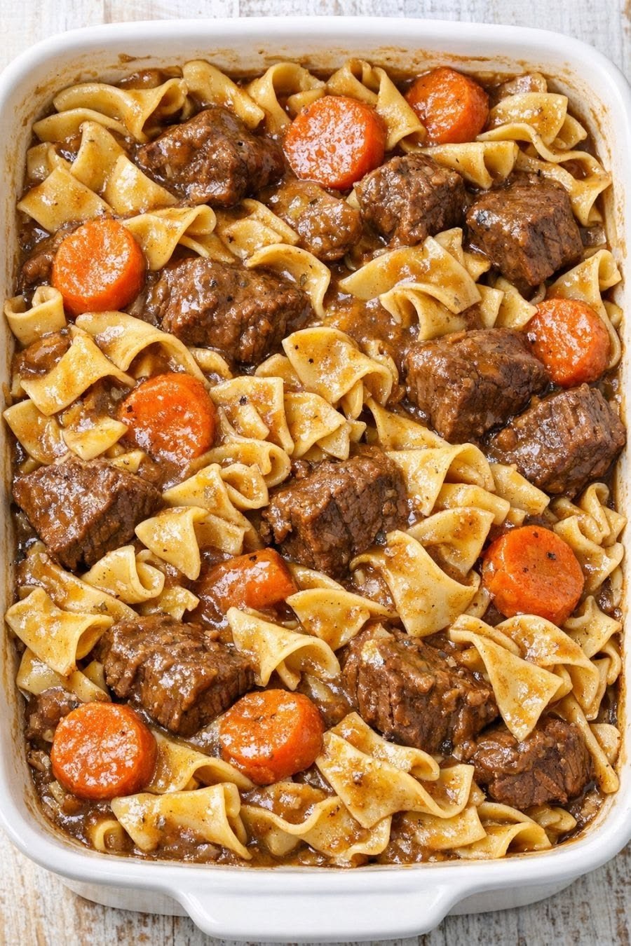 Oven-Baked 4-Ingredient Hearty Beef Stew Pasta