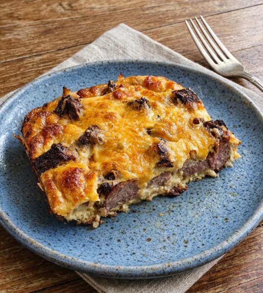 Easy Carnivore Smoked Brisket & Cheddar Casserole Recipe