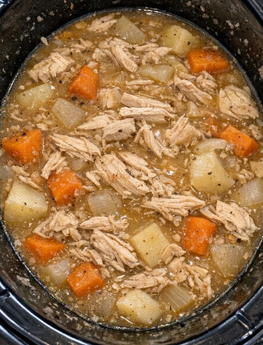 Slow Cooker 4-Ingredient Amish Chicken Stew