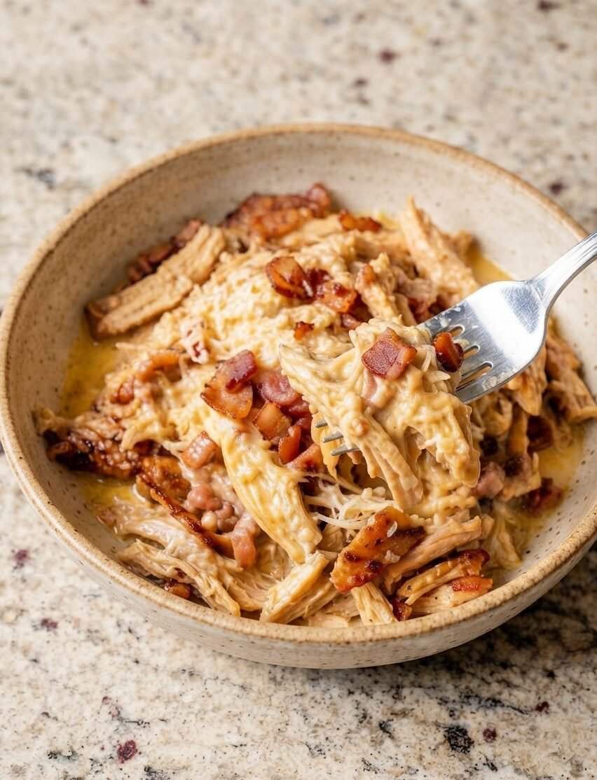 Creamy Carnivore Crispy Chicken Carbonara Bowls Recipe