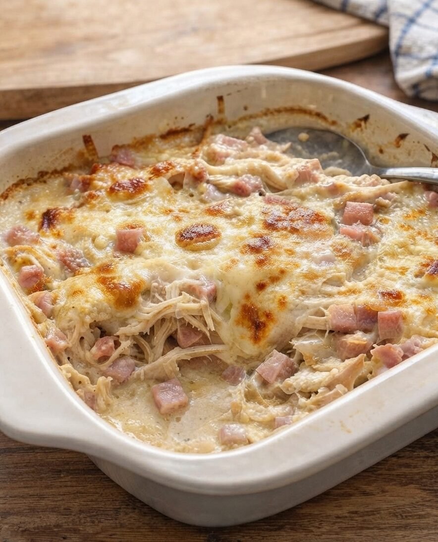 High Protein Carnivore Creamy Chicken & Swiss Ham Casserole Recipe
