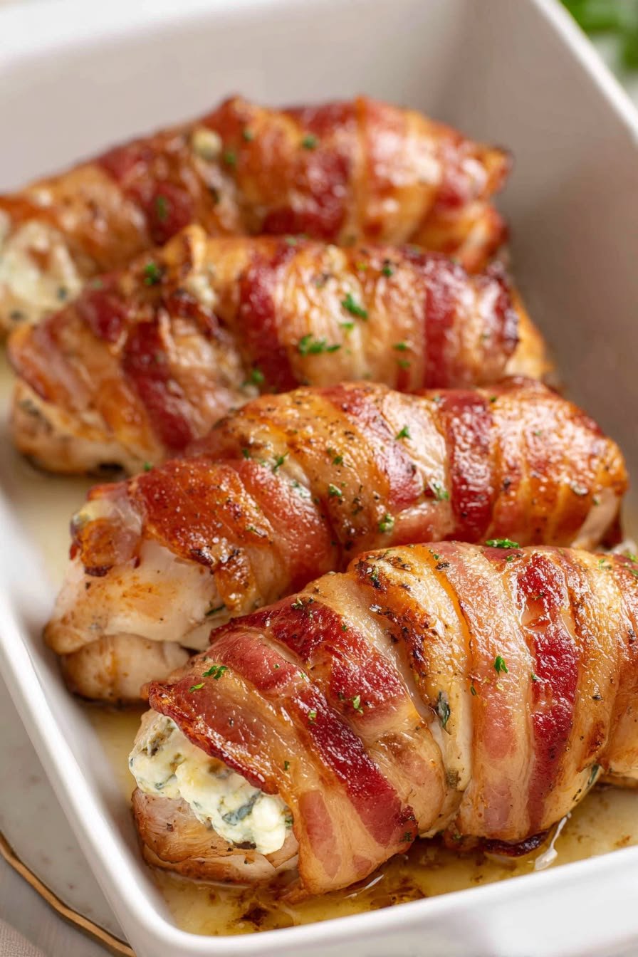 Bacon Wrapped Stuffed Chicken Breast
