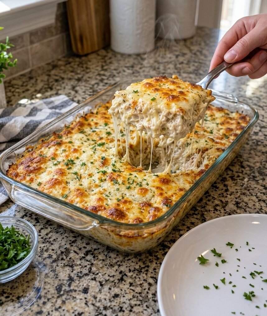 Low Carb Creamy Alfredo Chicken Lasagna