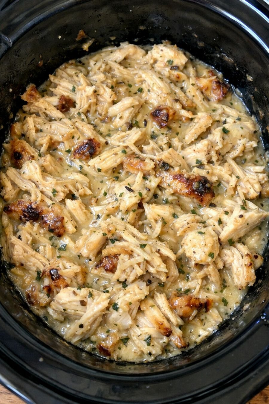 Slow Cooker 4-Ingredient Amish Wedding Chicken