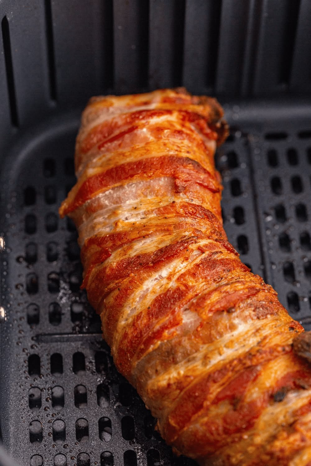 Air Fryer Bacon Wrapped Pork Tenderloin