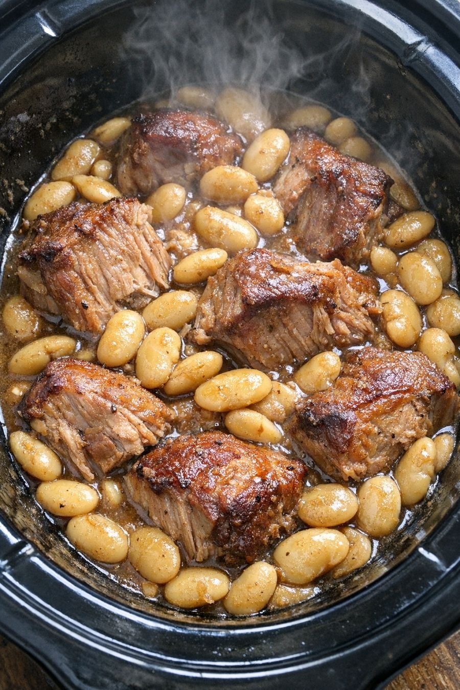 Slow Cooker Amish Pork and Butter Beans