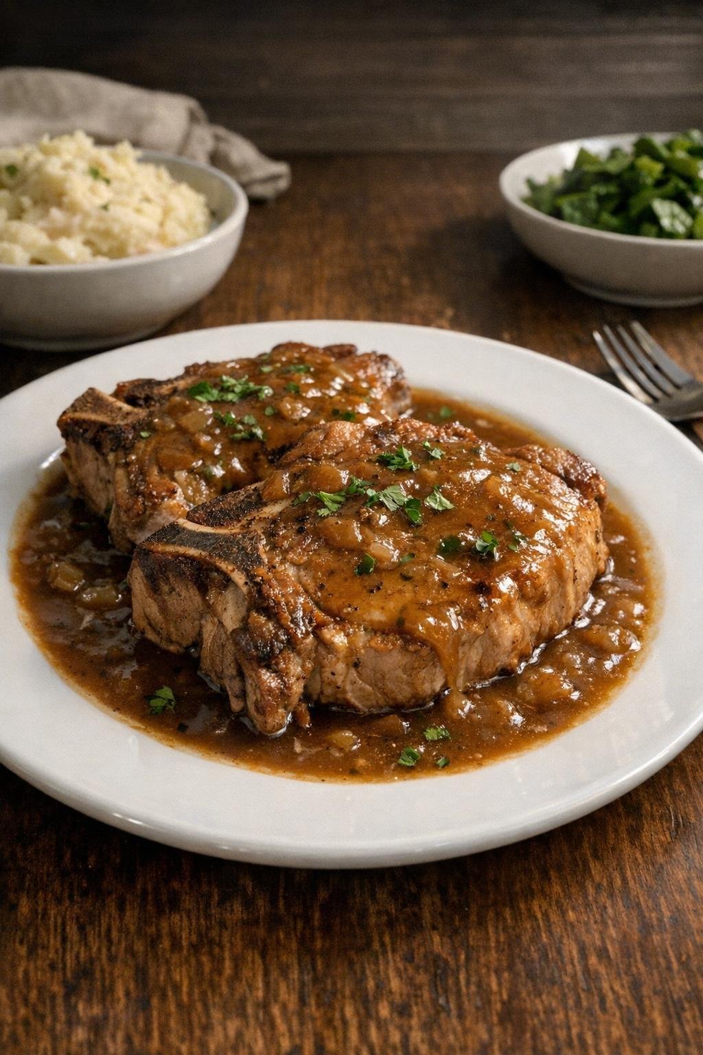 4-Ingredient Slow Cooker Steakhouse Gravy Pork Chops