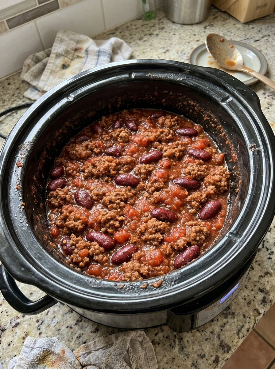 Slow Cooker 4-Ingredient Beef Chili