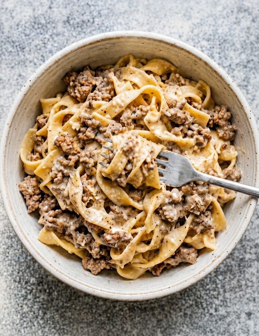 Super Low Carb Carnivore Garlic Parmesan Beef Egg Noodles Recipe
