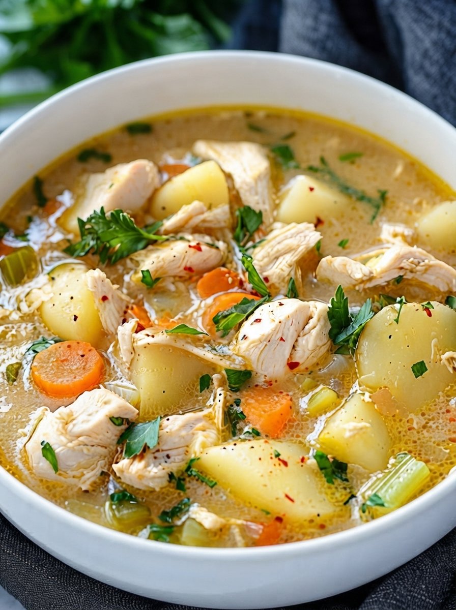 Mediterranean Comforting Chicken Soup with Potatoes