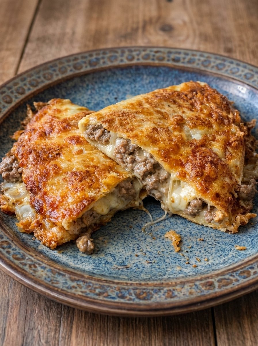 Low Carb Carnivore Cheese Crust Beef Quesadillas Recipe
