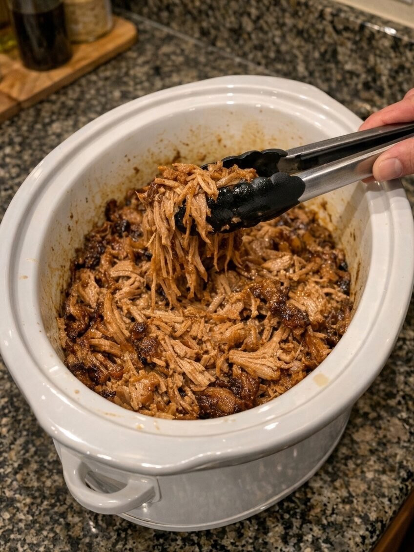 4-Ingredient Slow Cooker Brown Sugar Pulled Pork