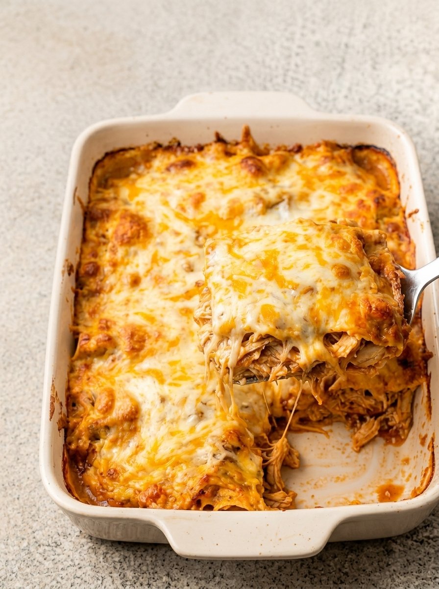 High Protein Carnivore Chicken Enchilada Cheese Casserole