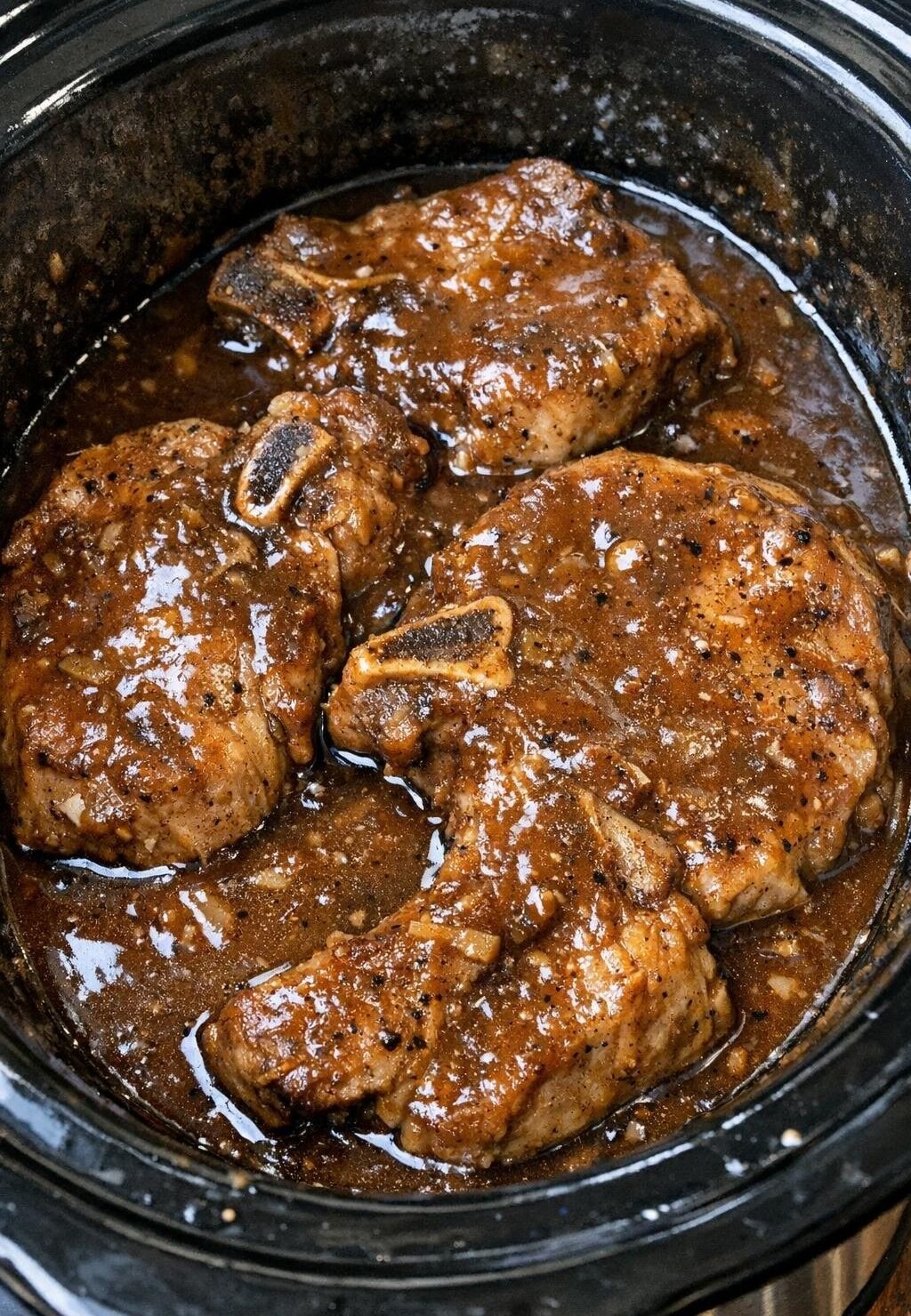Slow Cooker 3-Ingredient Poor Man's Brown Gravy Pork Chops