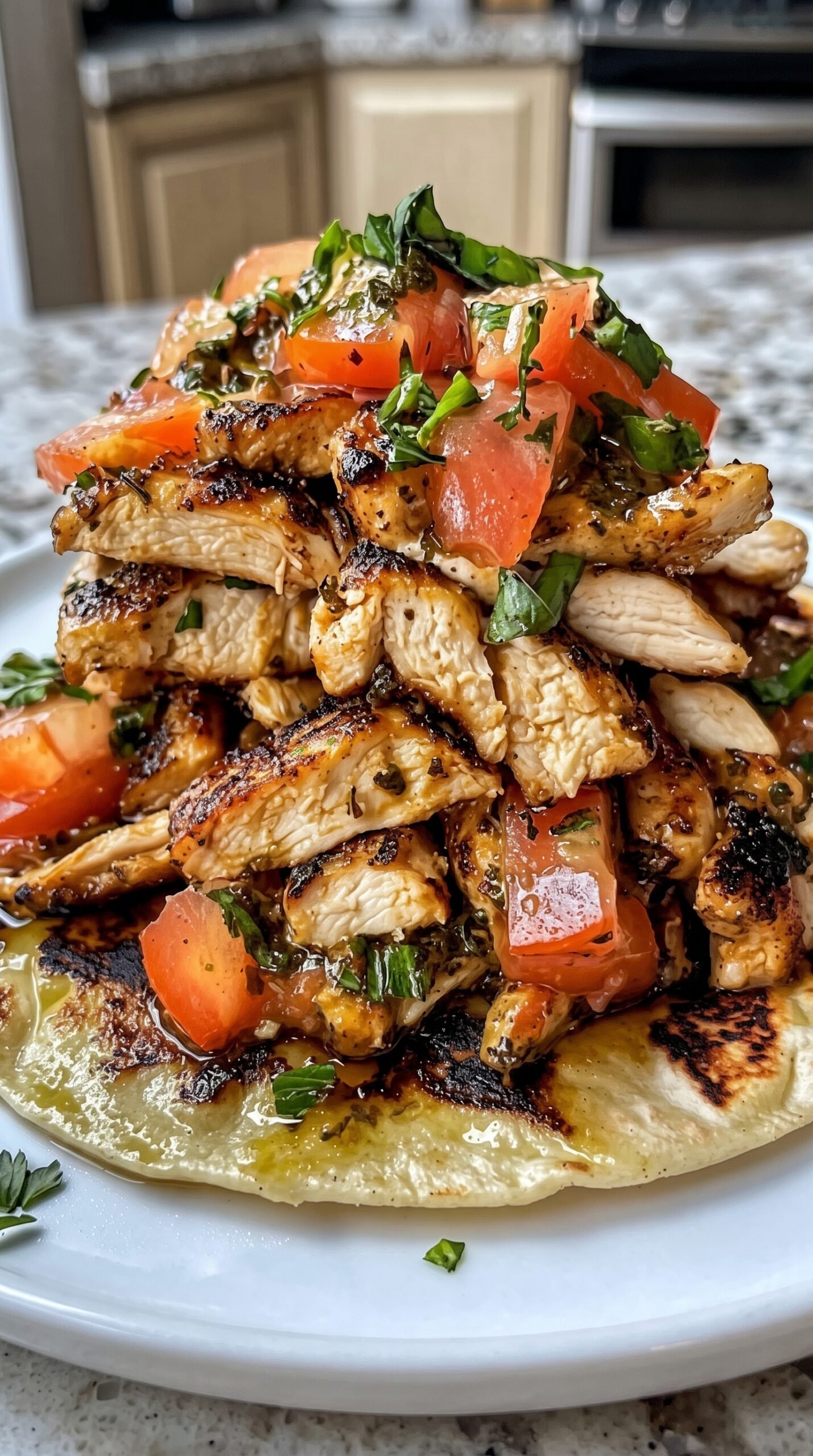 Grilled Chicken Bruschetta Flatbread