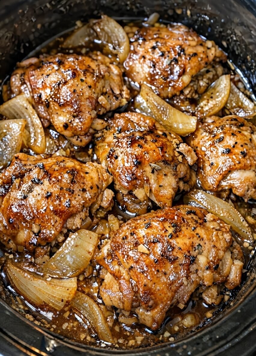 Slow Cooker 4-Ingredient Amish Cider Chicken